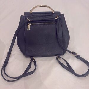 Miztique Convertible Black Leather Backpack Purse
